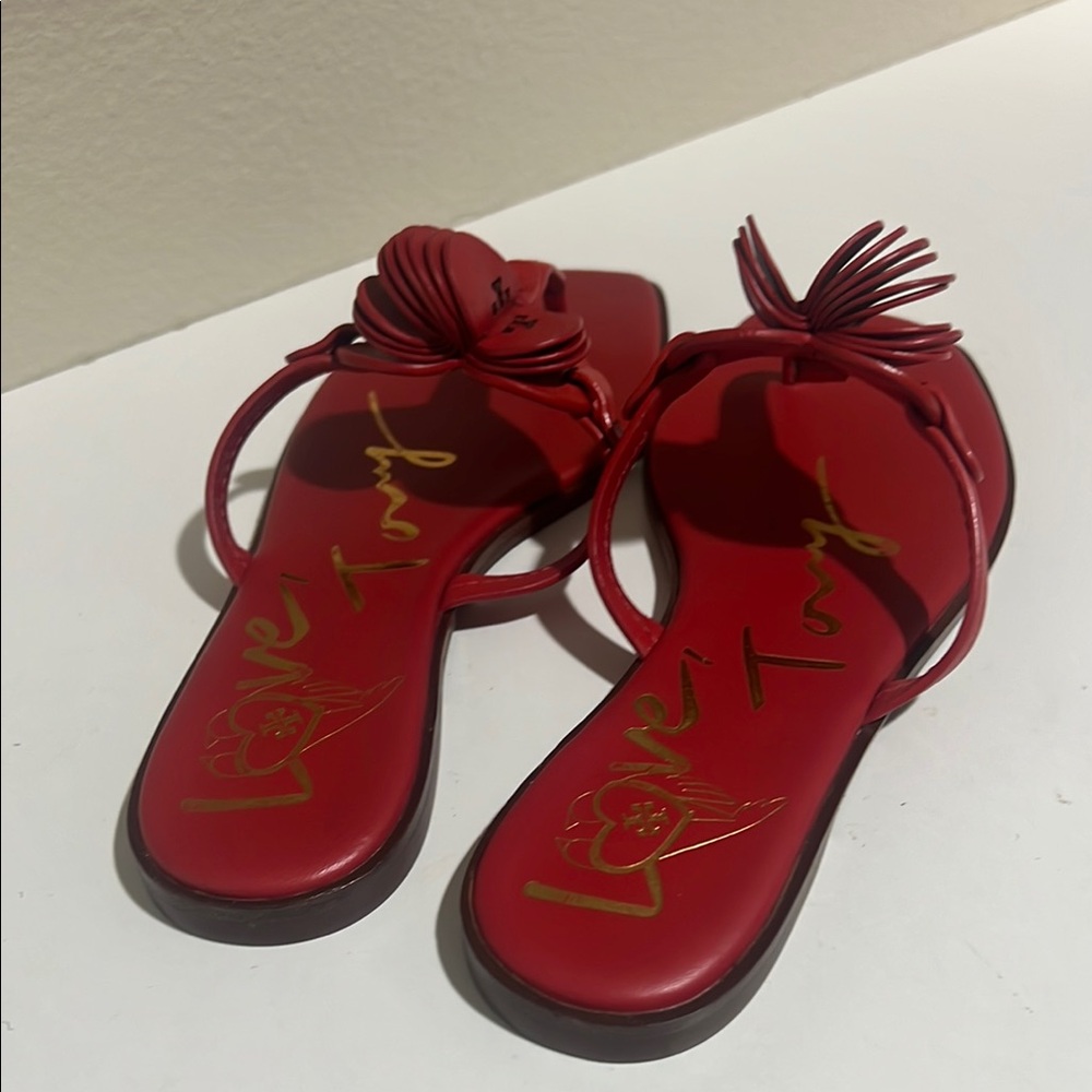 Tory Burch Red Sandals with Bow Detail - Picture 2 of 7